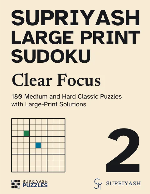 Front cover of Supriyash Large Print Sudoku: Clear Focus